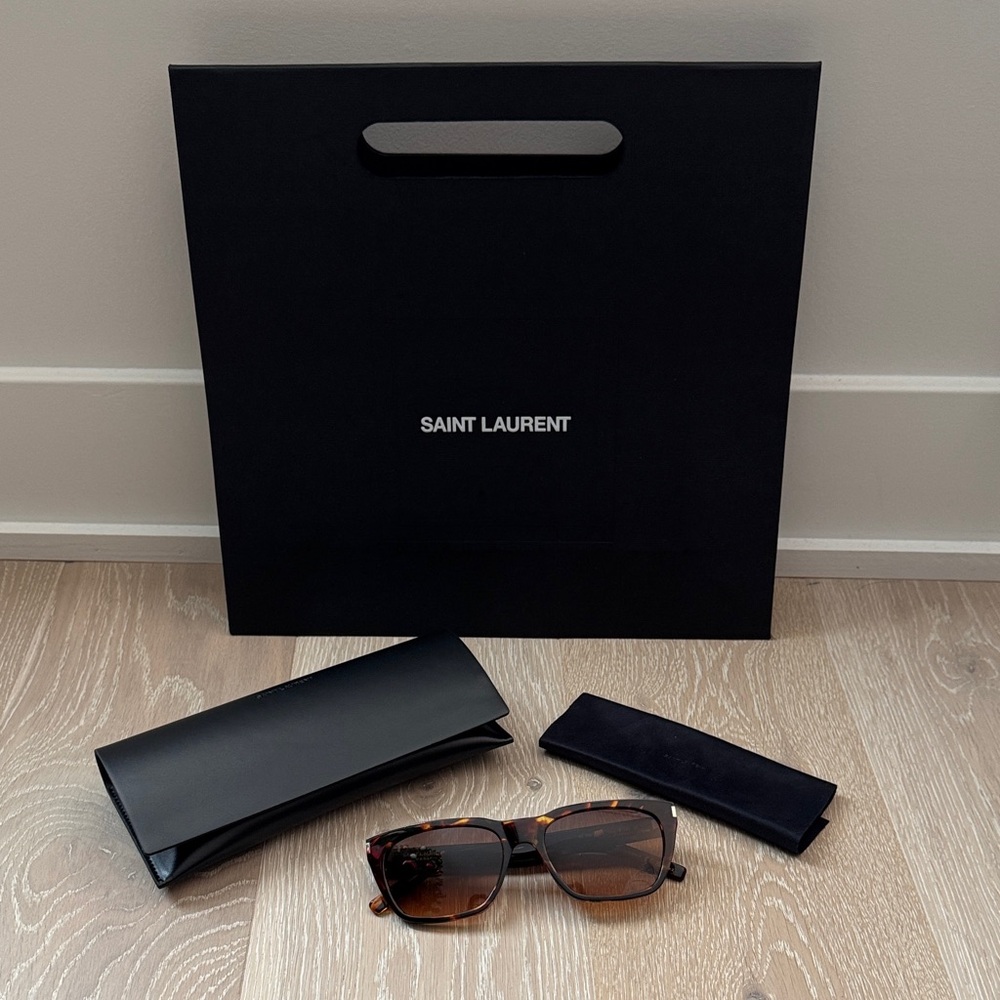 Saint Laurent Tortoise Shell Sunglasses - Picture 1 of 8